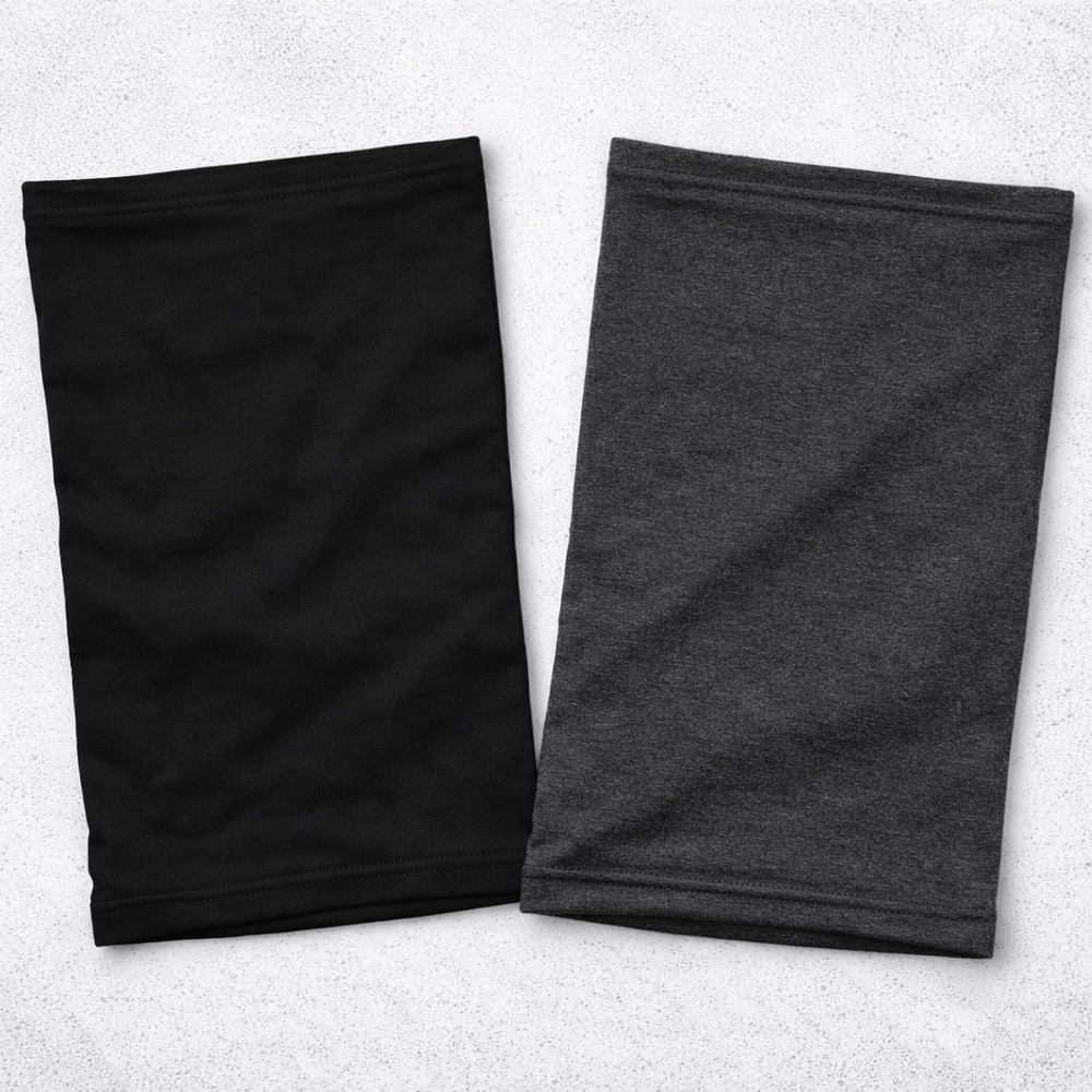 4-Pack Neck Gaiter Bundle | Black & Charcoal Gray | Unisex Face Cover